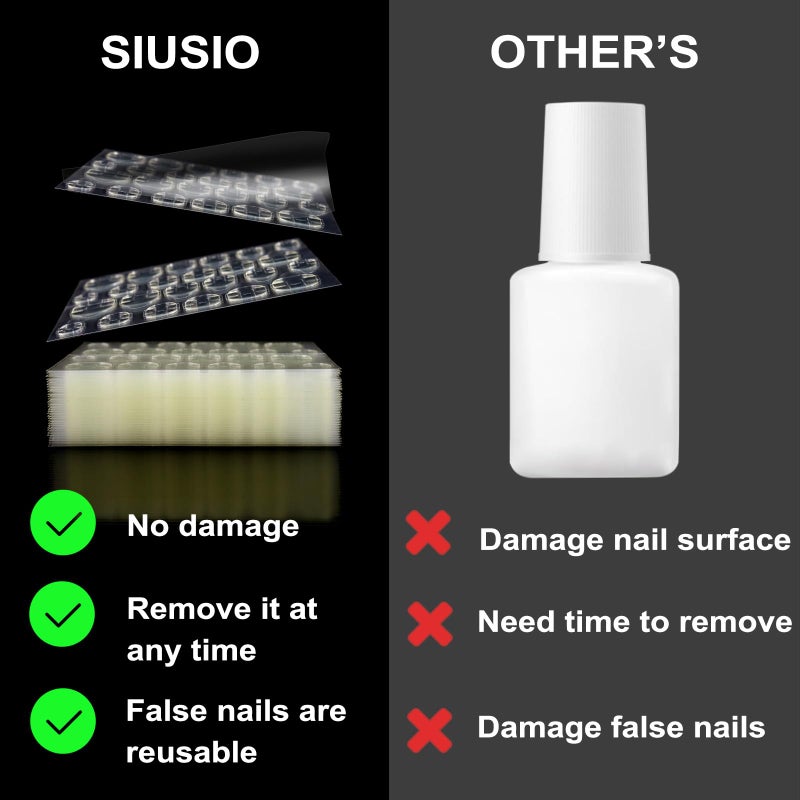 SIUSIO 1800 PCS Thin Breathable Nail Adhesive Tabs False Nail Tips 75 Sheets Super Sticky Double Sided Jelly Adhesive Tabs Nail Glue for Manicure Fake Nail-12 Sizes - Image 3